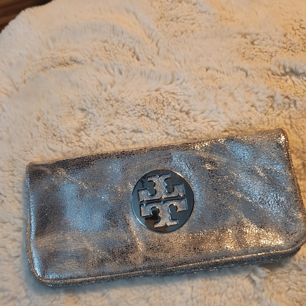 Tory Burch Silver Clutch